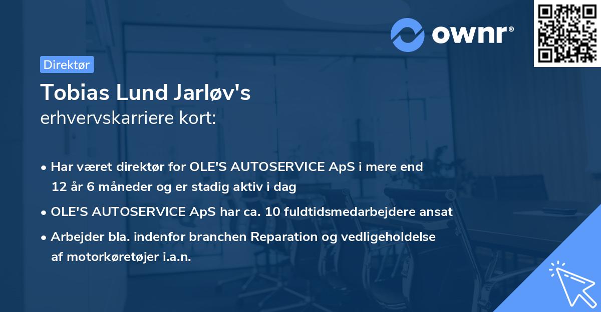 Tobias Lund Jarløv's erhvervskarriere kort