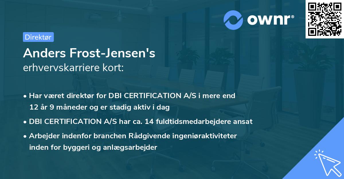 Anders Frost-Jensen's erhvervskarriere kort