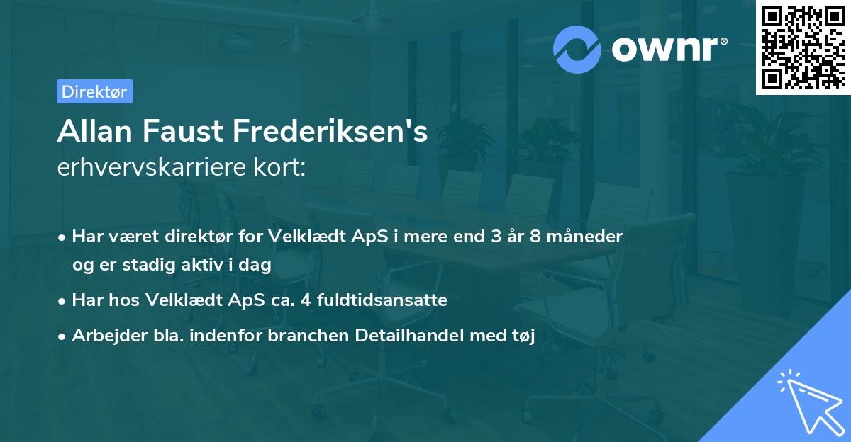 Allan Faust Frederiksen's erhvervskarriere kort
