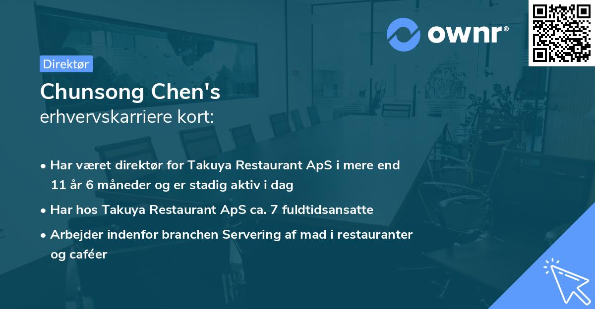 Chunsong Chen's erhvervskarriere kort