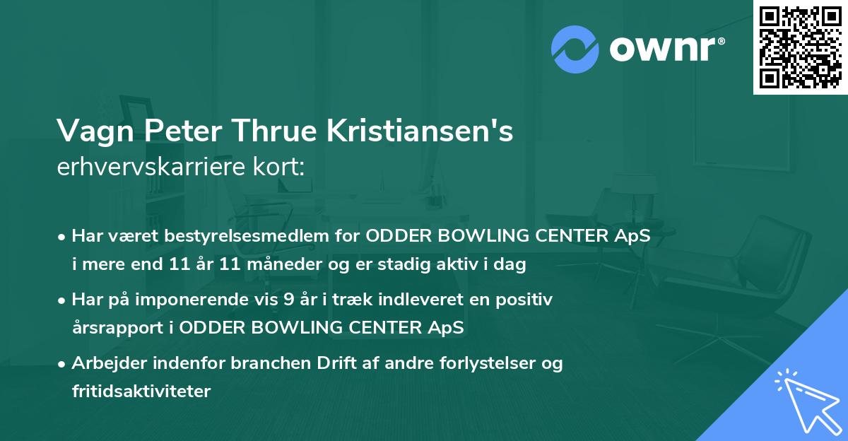 Vagn Peter Thrue Kristiansen's erhvervskarriere kort