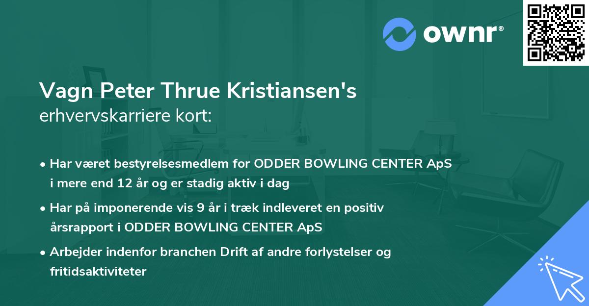Vagn Peter Thrue Kristiansen's erhvervskarriere kort