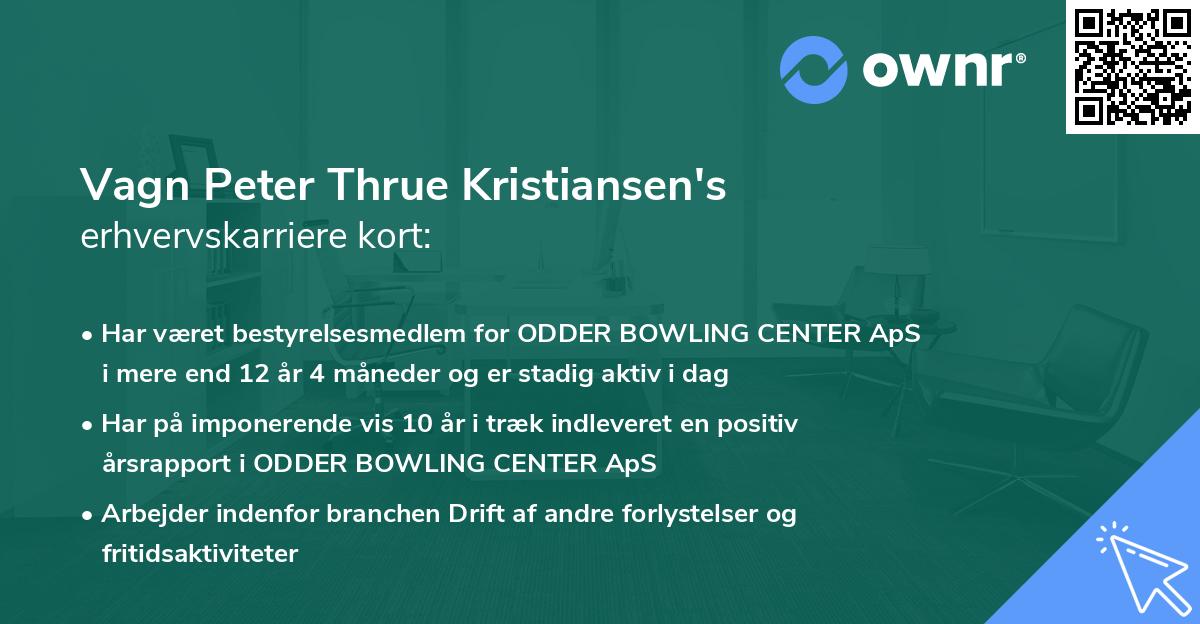 Vagn Peter Thrue Kristiansen's erhvervskarriere kort