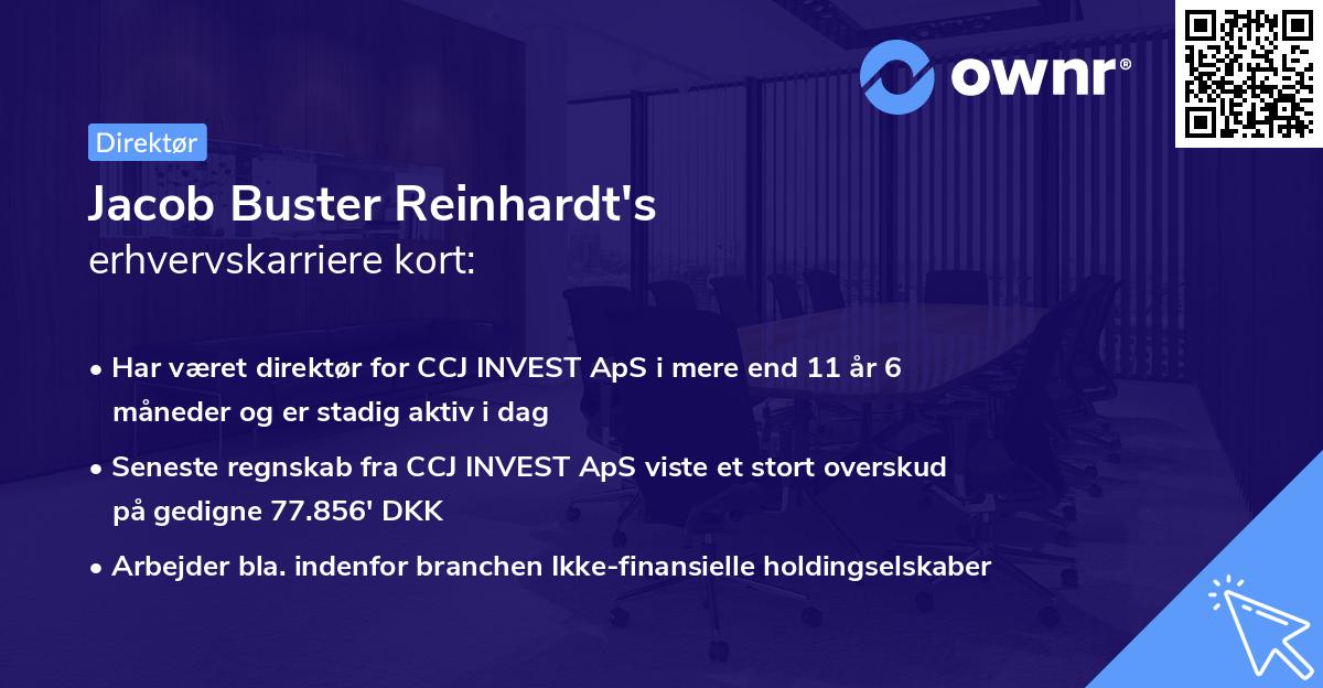 Jacob Buster Reinhardt's erhvervskarriere kort