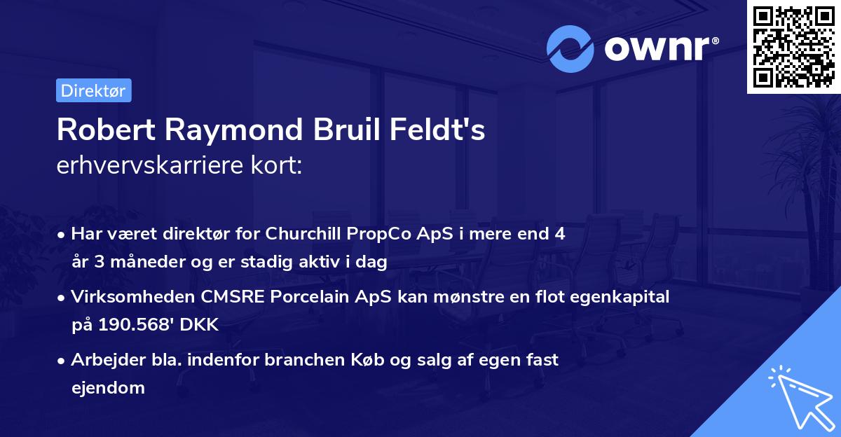 Robert Raymond Bruil Feldt's erhvervskarriere kort