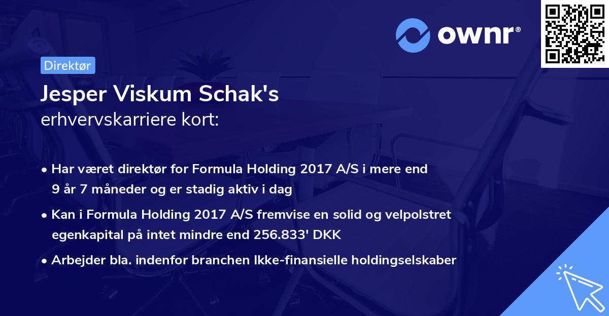 Jesper Viskum Schak's erhvervskarriere kort
