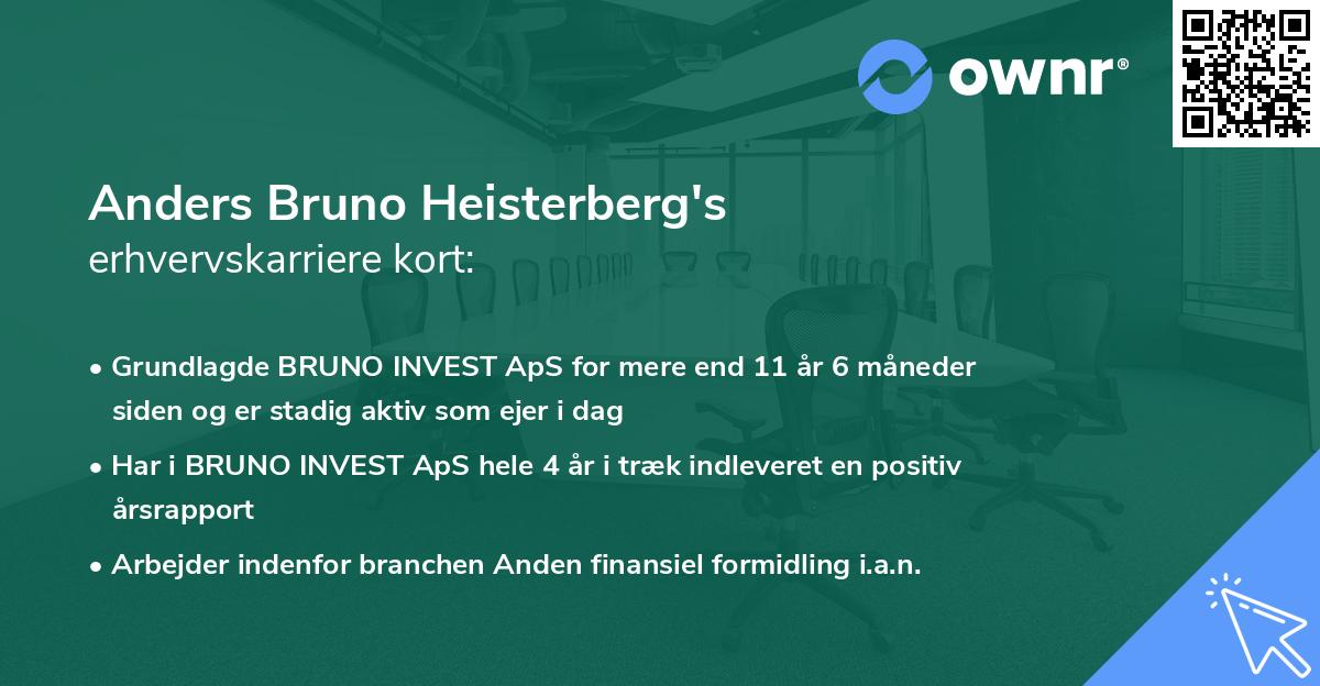 Anders Bruno Heisterberg's erhvervskarriere kort