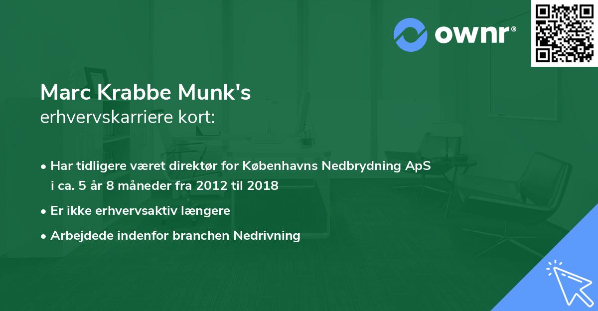Marc Krabbe Munk's erhvervskarriere kort