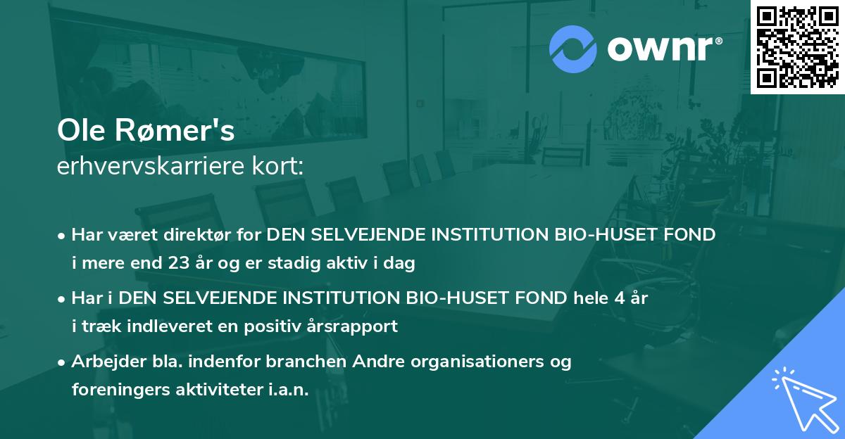 Ole Rømer's erhvervskarriere kort