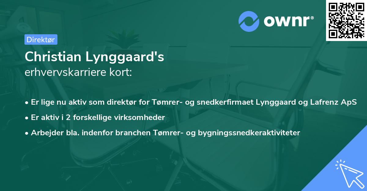 Christian Lynggaard's erhvervskarriere kort