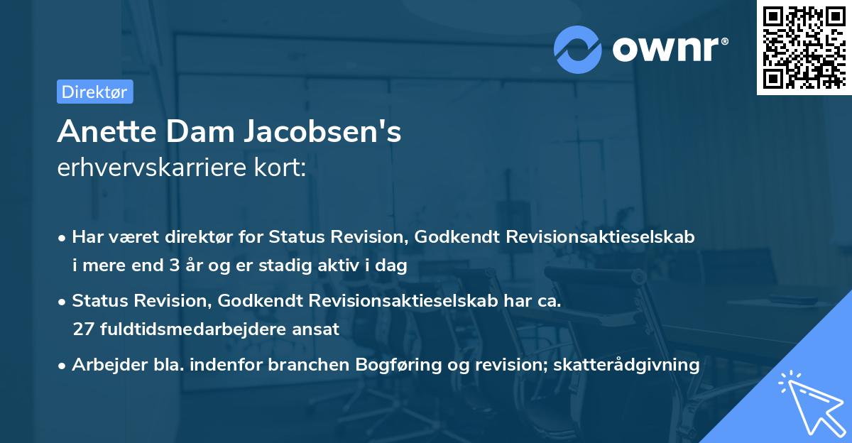 Anette Dam Jacobsen's erhvervskarriere kort