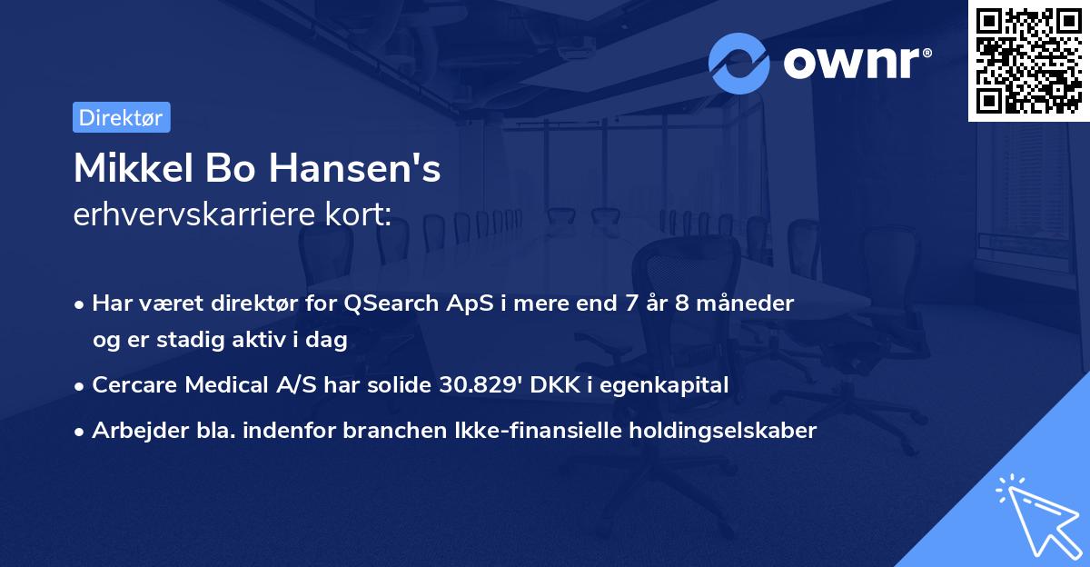Mikkel Bo Hansen's erhvervskarriere kort