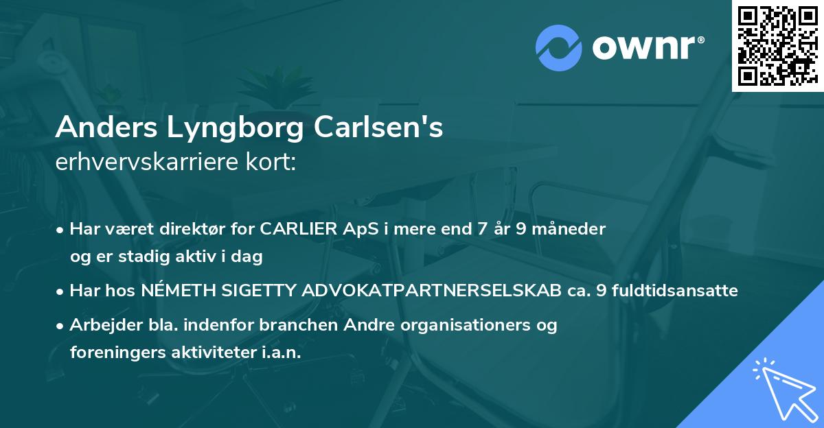 Anders Lyngborg Carlsen's erhvervskarriere kort