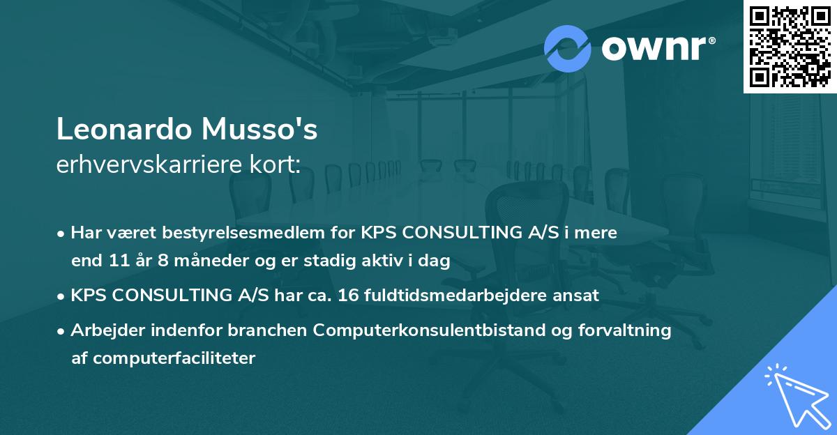 Leonardo Musso's erhvervskarriere kort