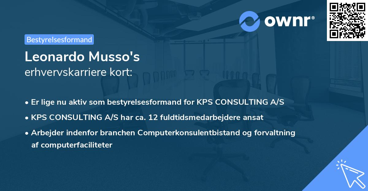 Leonardo Musso's erhvervskarriere kort