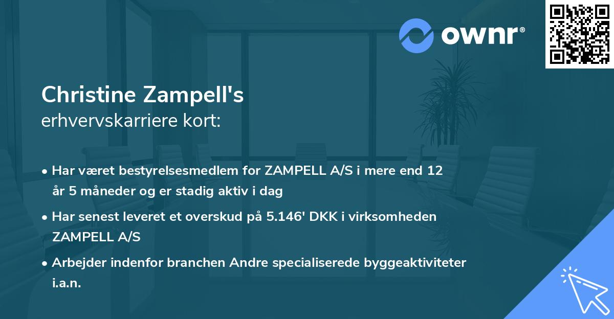 Christine Zampell's erhvervskarriere kort