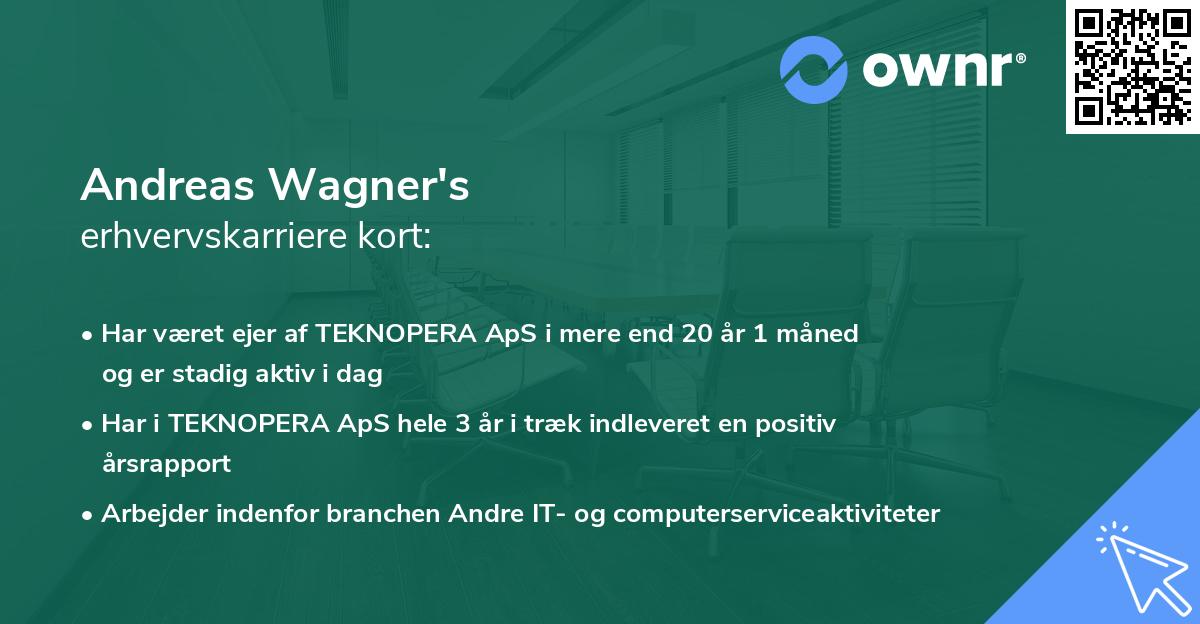 Andreas Wagner's erhvervskarriere kort