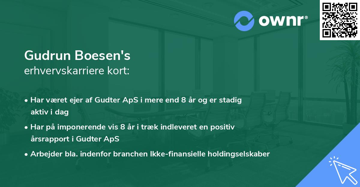 Gudrun Boesen's erhvervskarriere kort