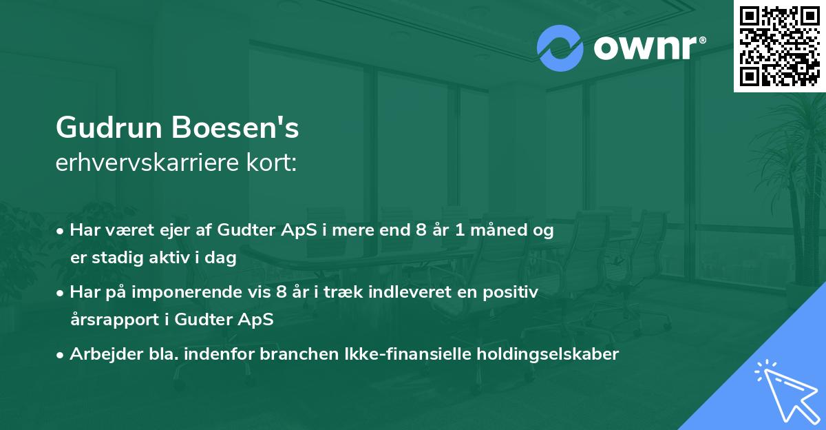 Gudrun Boesen's erhvervskarriere kort