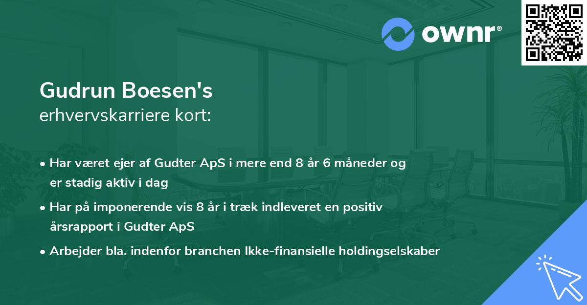 Gudrun Boesen's erhvervskarriere kort