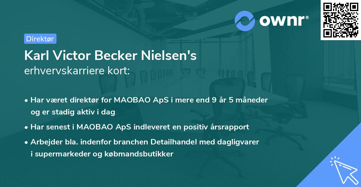 Karl Victor Becker Nielsen's erhvervskarriere kort
