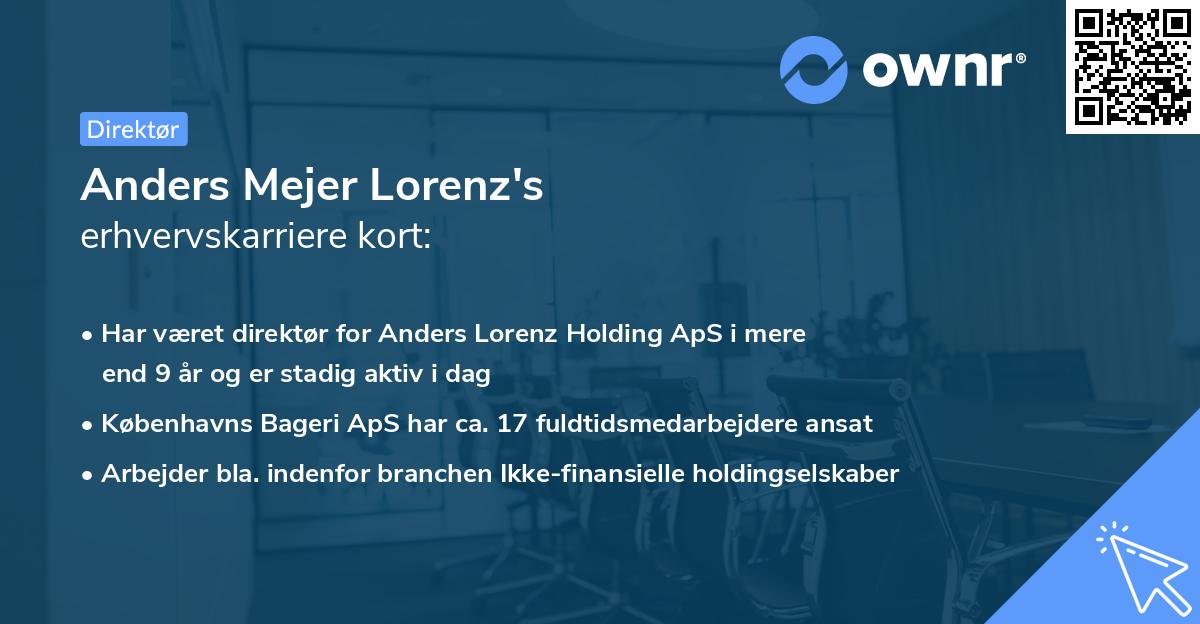 Anders Mejer Lorenz's erhvervskarriere kort