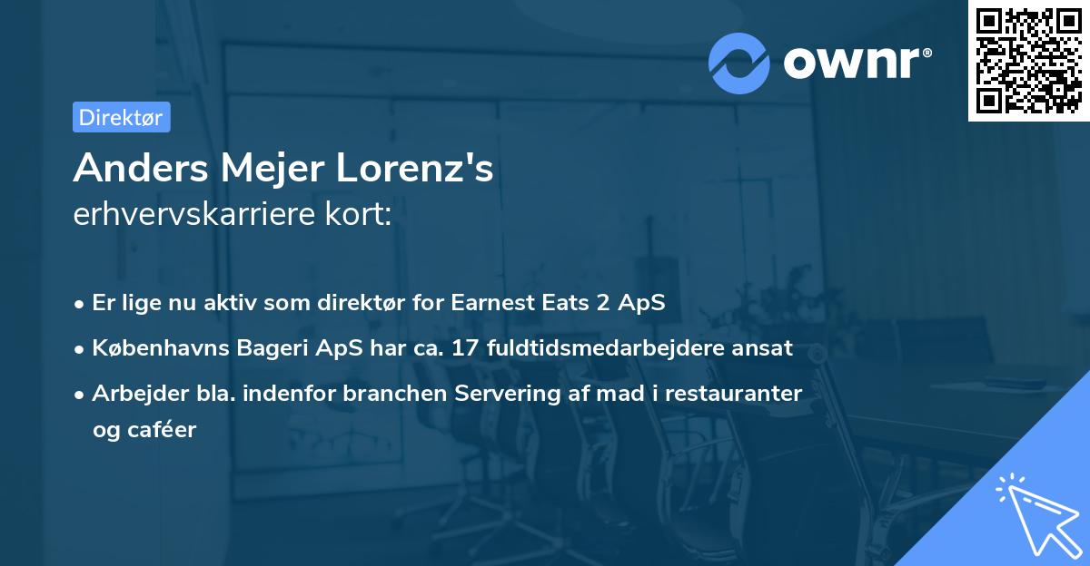 Anders Mejer Lorenz's erhvervskarriere kort