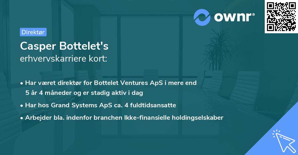 Casper Bottelet's erhvervskarriere kort
