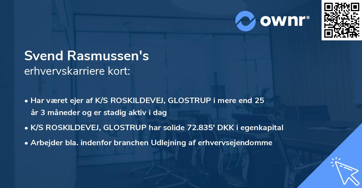 Svend Rasmussen's erhvervskarriere kort