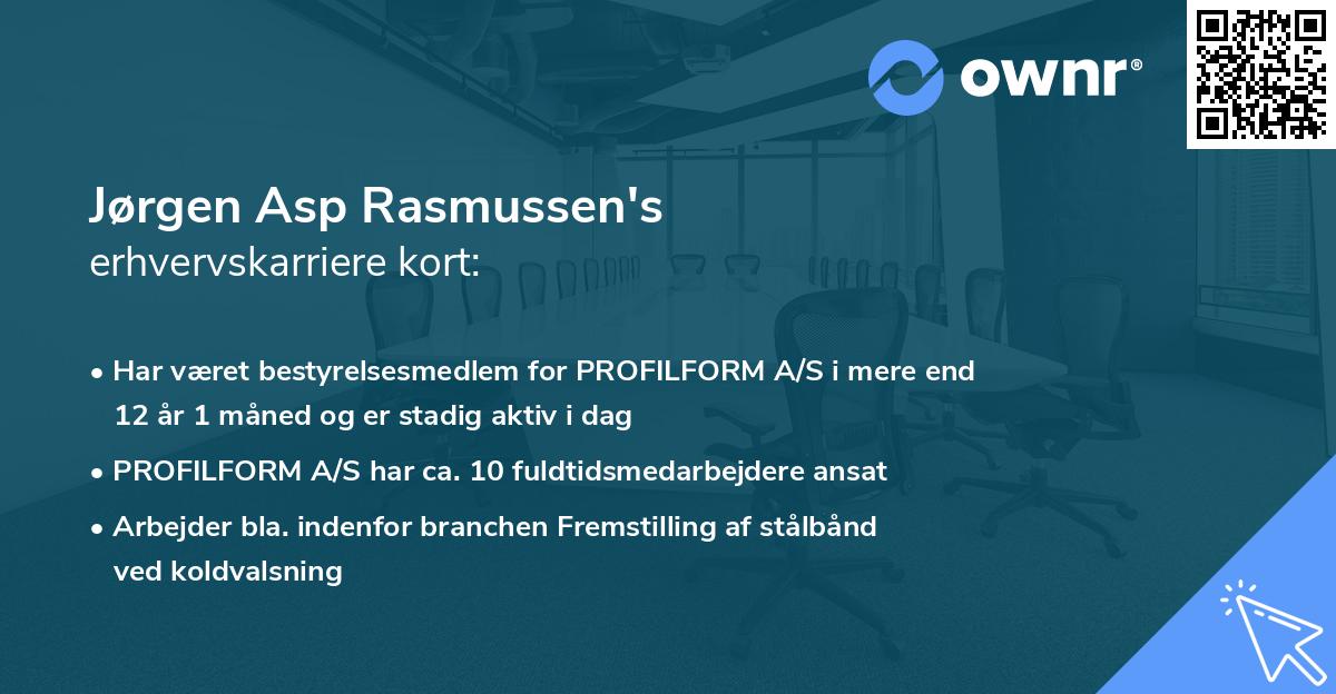 Jørgen Asp Rasmussen's erhvervskarriere kort