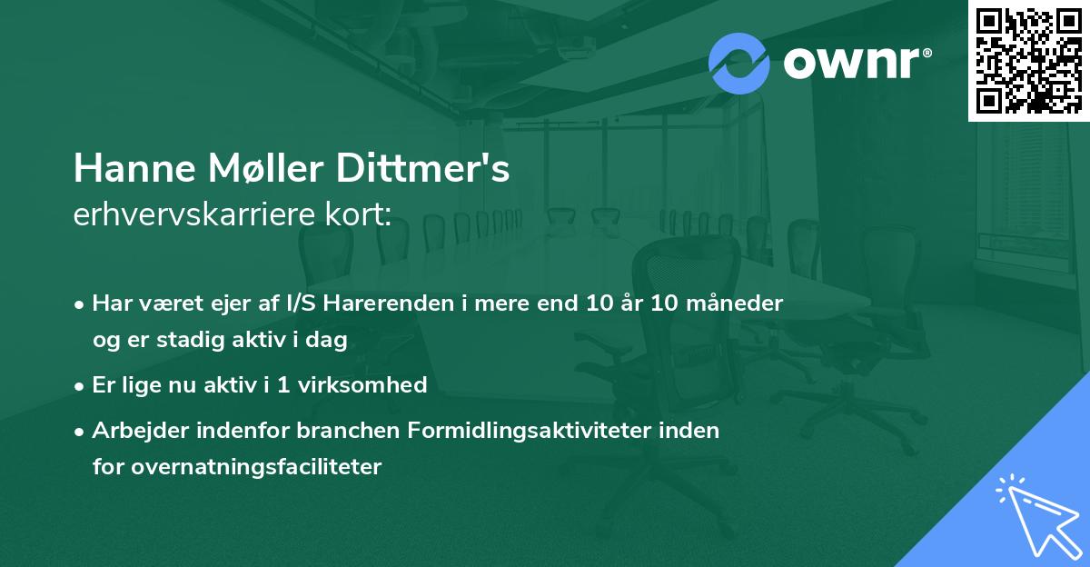 Hanne Møller Dittmer's erhvervskarriere kort