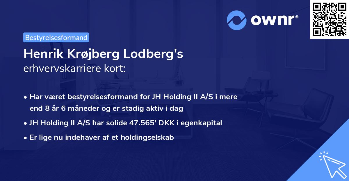 Henrik Krøjberg Lodberg's erhvervskarriere kort