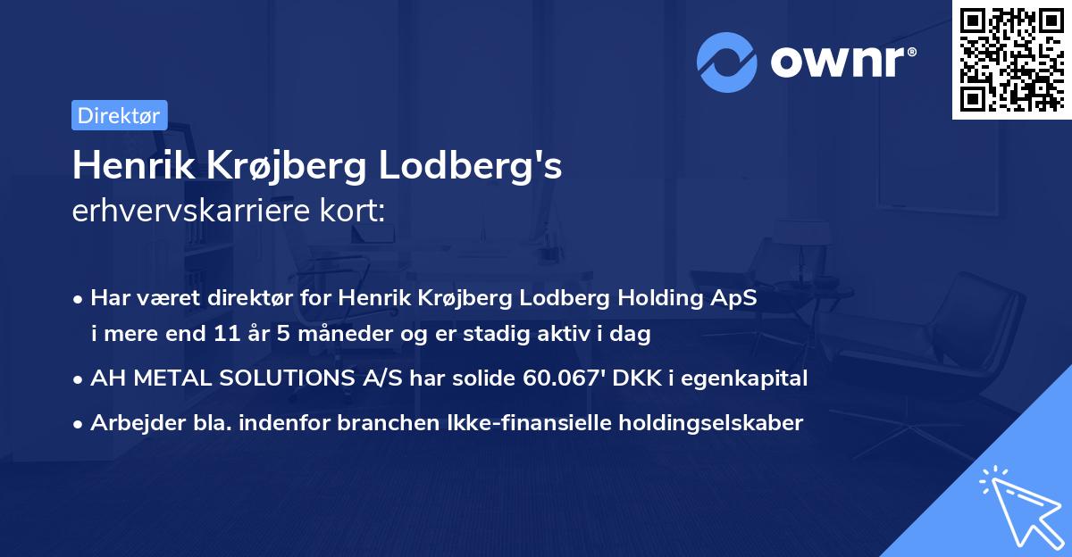 Henrik Krøjberg Lodberg's erhvervskarriere kort