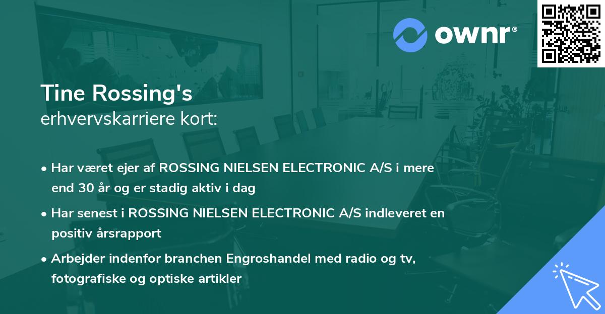 Tine Rossing's erhvervskarriere kort
