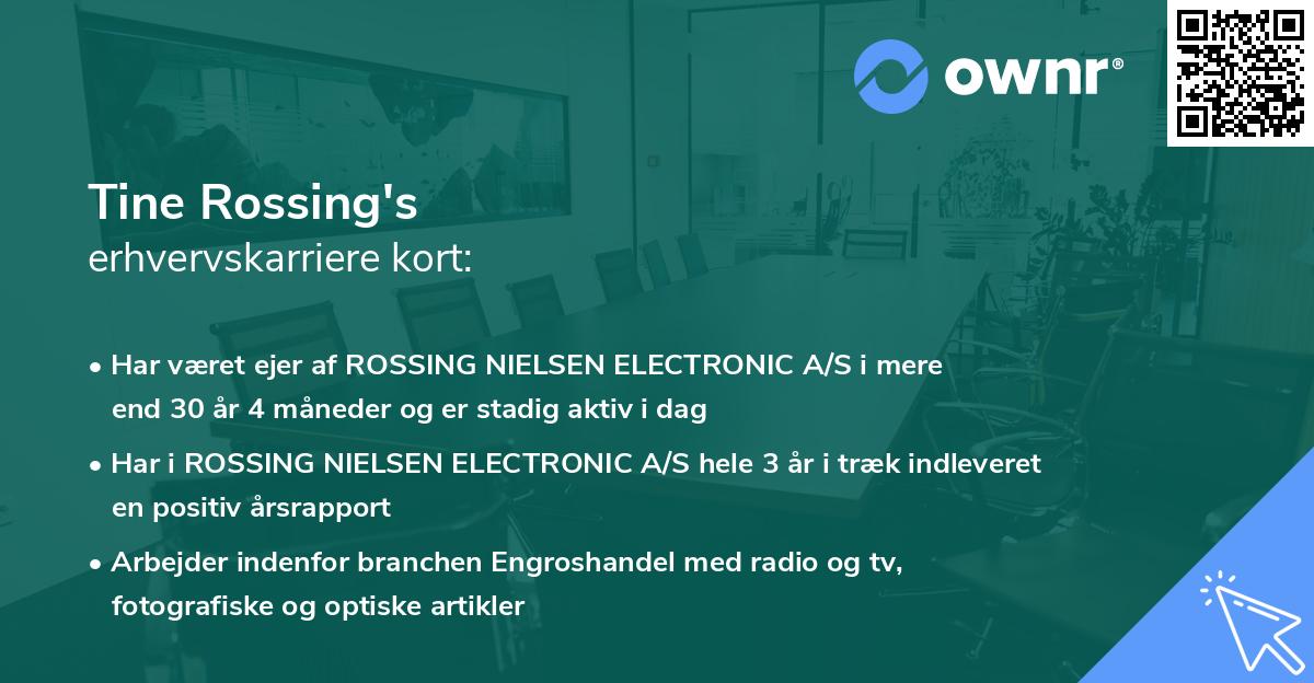 Tine Rossing's erhvervskarriere kort