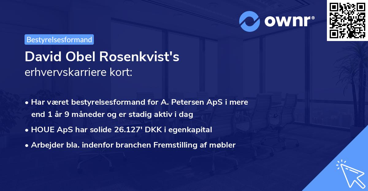 David Obel Rosenkvist's erhvervskarriere kort