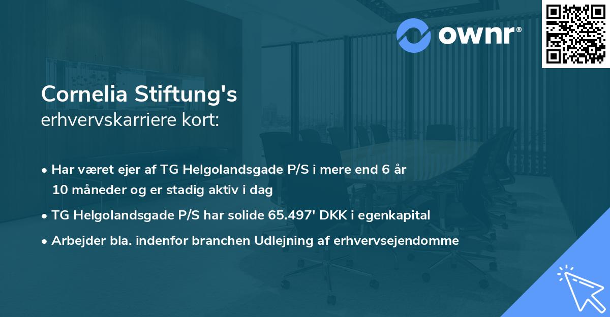 Cornelia Stiftung's erhvervskarriere kort