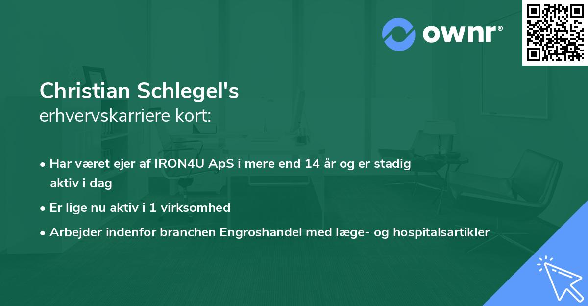 Christian Schlegel's erhvervskarriere kort