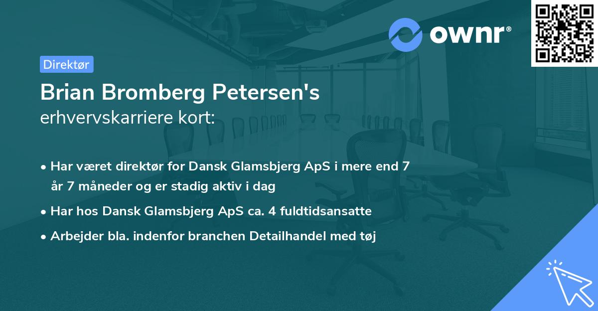 Brian Bromberg Petersen's erhvervskarriere kort