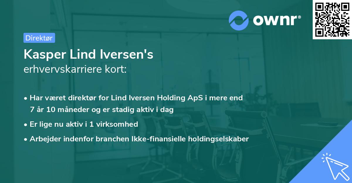 Kasper Lind Iversen's erhvervskarriere kort