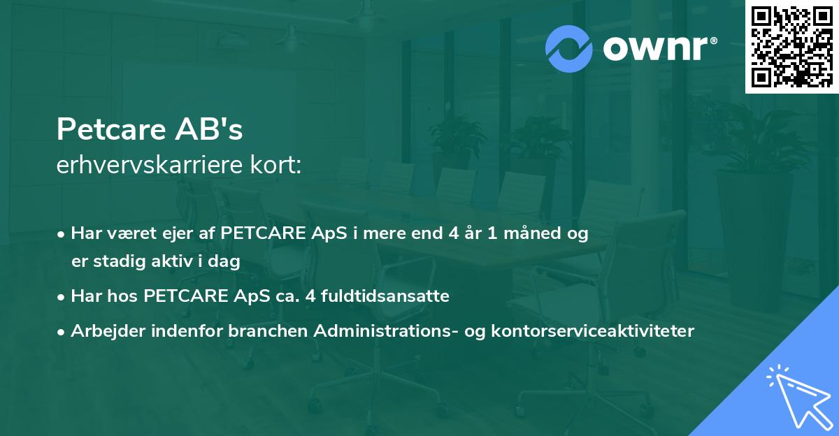 Petcare AB's erhvervskarriere kort