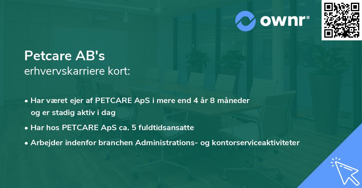 Petcare AB's erhvervskarriere kort