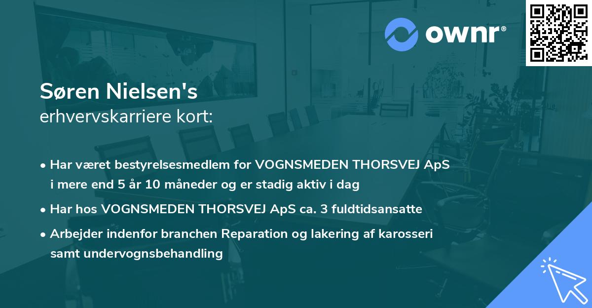 Søren Nielsen's erhvervskarriere kort