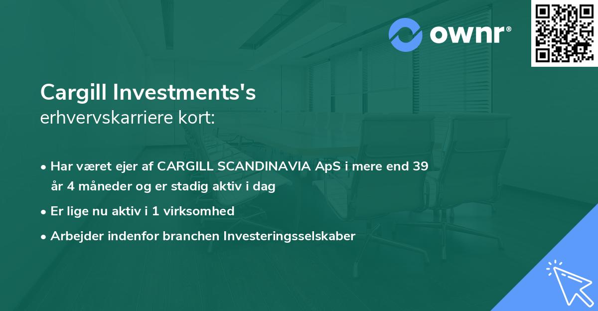 Cargill Investments's erhvervskarriere kort