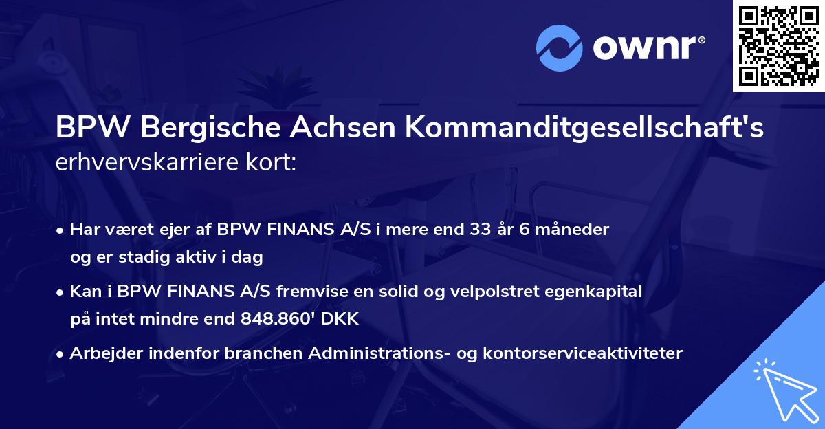 BPW Bergische Achsen Kommanditgesellschaft's erhvervskarriere kort