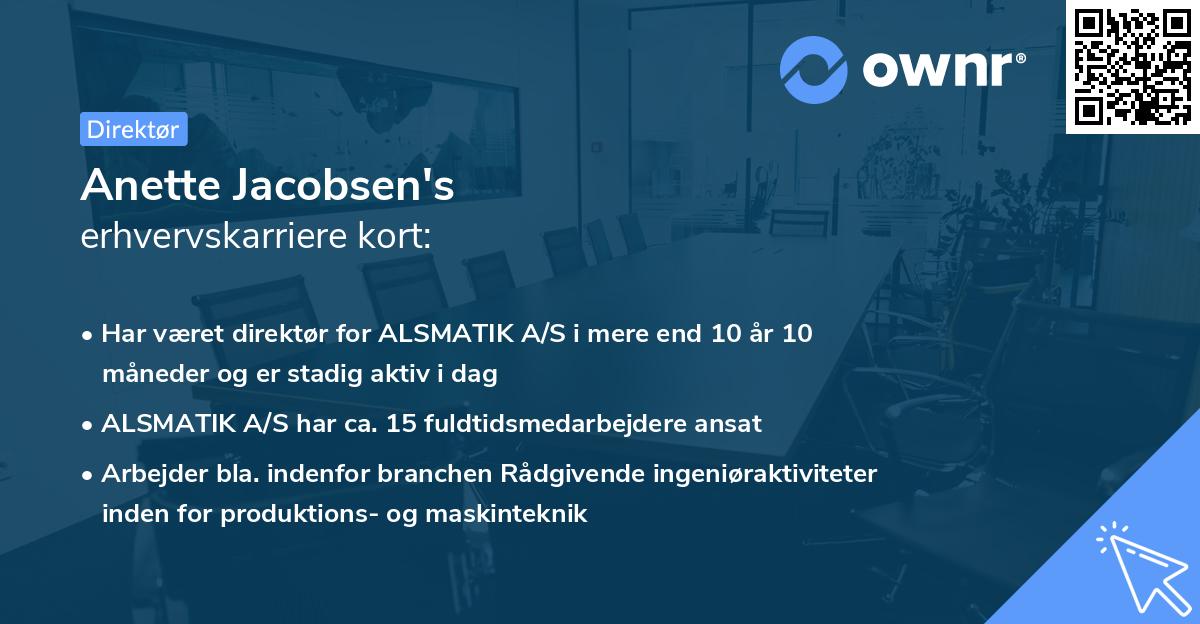 Anette Jacobsen's erhvervskarriere kort