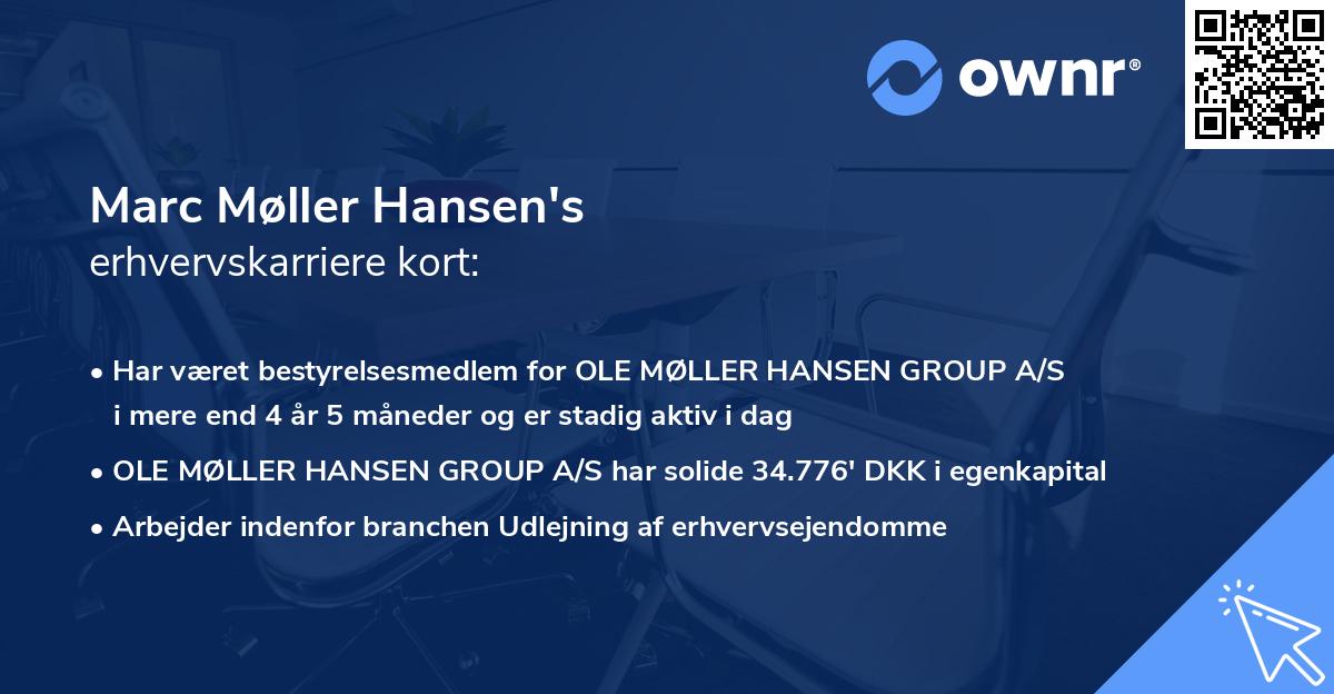 Marc Møller Hansen's erhvervskarriere kort