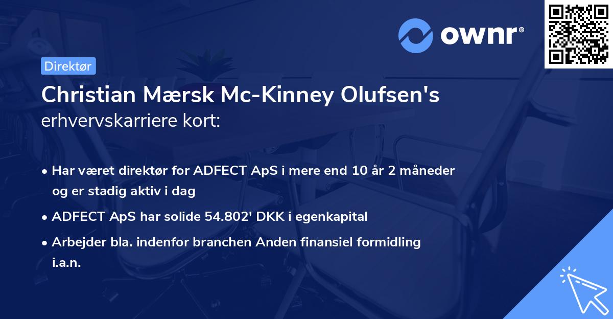 Christian Mærsk Mc-Kinney Olufsen's erhvervskarriere kort