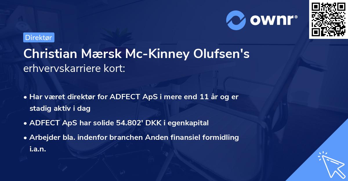 Christian Mærsk Mc-Kinney Olufsen's erhvervskarriere kort