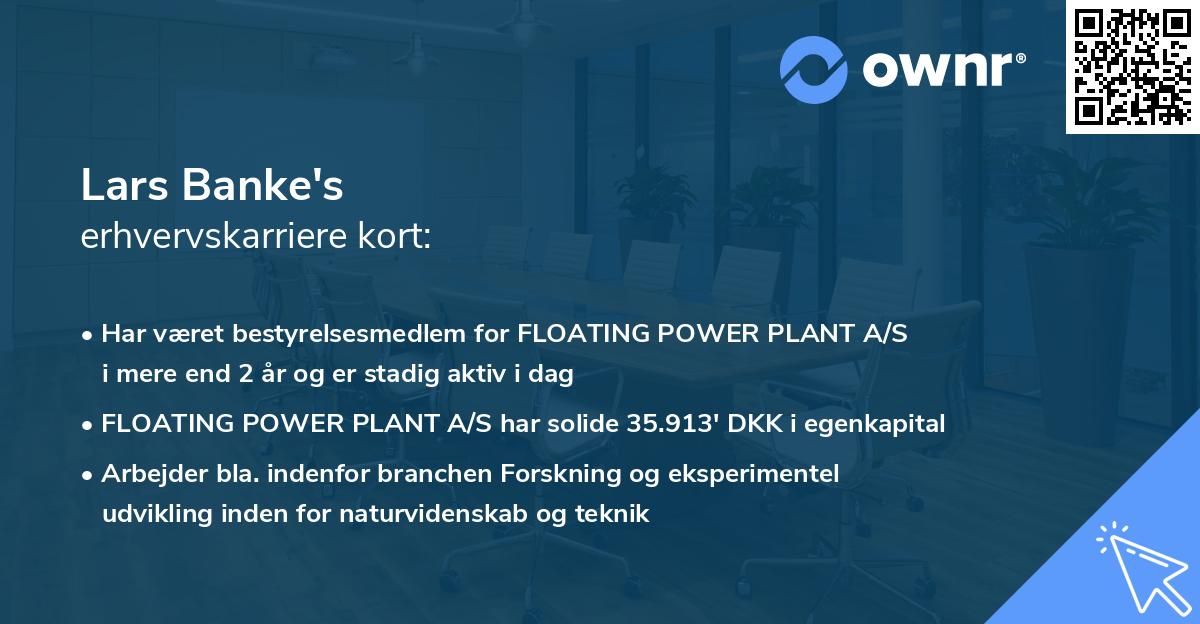 Lars Banke's erhvervskarriere kort